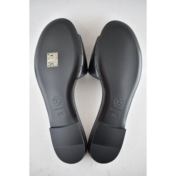 Chanel REV Black Turnlock Quilted Gold CC Logo Mules Slide Sandal Flop Flat 36.5 - Picture 12 of 12